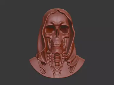 Veiled Bride Skull Bust 3D Model -STL Printable Gothic Sculpture 3D print model