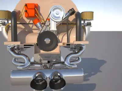 Volkswagen T 1 engine  3D model