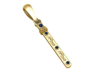 Ornate Sapphire Bar Pendant 3D Printable Model 3D print model