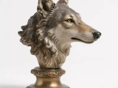 Wolf head sculpture 3D print model order