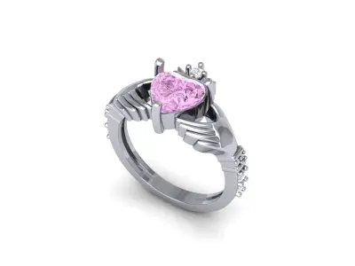 Heart Claddagh Ring 3D print model