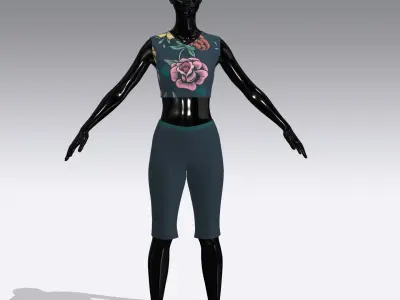  Woman Cloth Dress Low-poly 3D model