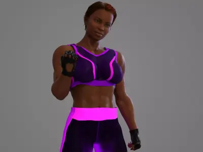 African American Fitness Trainer 3D model