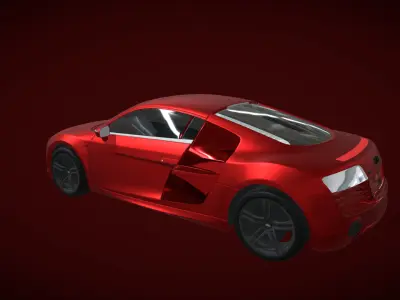 audi-r8-car 3d model Low-poly 3D model