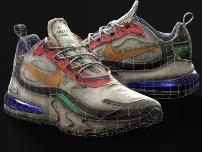 Nike Air Max 270 React LowPoly  Low-poly 3D model