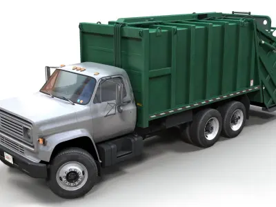 Garbage truck Low-poly 3D model