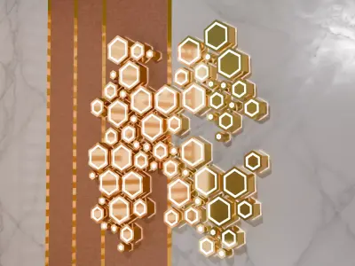 Luxury Hexagonal 3D Wall Panel Low-poly 3D model