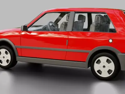 Fiat Uno Turbo Low-poly 3D model