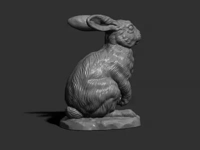  Rabbit sitting  3D print model