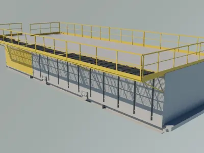 Drilling longboard cabin Low-poly 3D model