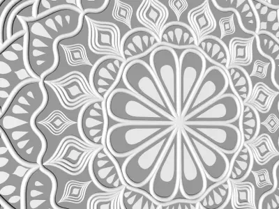 White coloured mandala 3D model
