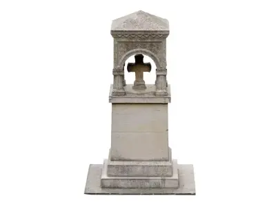 Stone Cross Monument Scan Low-poly 3D model