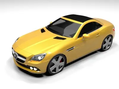 MERCEDES SLK CABRIO LOWPOLY Low-poly 3D model