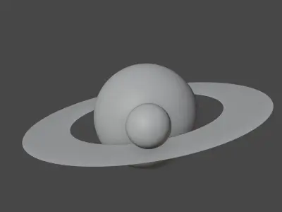 Stylized Planet system 4K Free low-poly 3D model