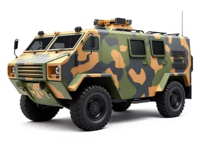 Camo Armored Vehicle model pack Low-poly 3D model
