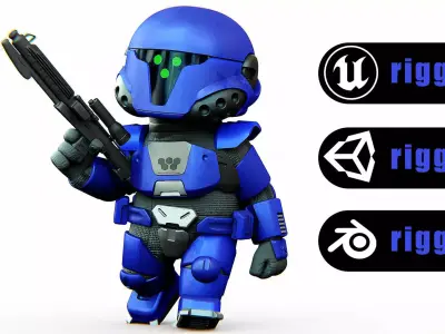 IMPERIAL TROOPER R-C Rigged for Unreal Engine - Unity - MIXAMO  3D model
