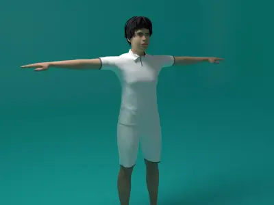 Tennis Player Man 3D model