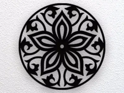 Star Flower Wall Art 3D print model