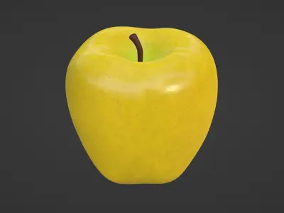 Realistic Yellow Apple 3D model