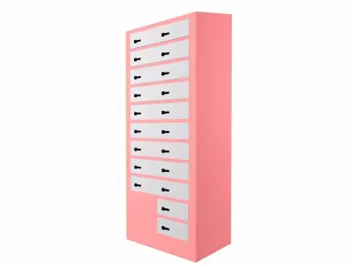 Commercial Lockers Two Row Low-poly 3D model