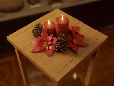 Christmas Poinsettia Flower Decoration 3D model