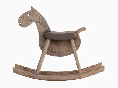 Wooden Rocking Horse 04 3D model