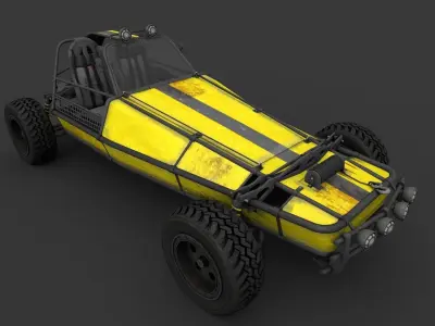 Dune Buggy Low-poly 3D model