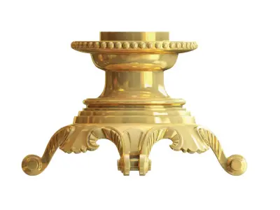 Golden decorative molded leg 3D model 3D model