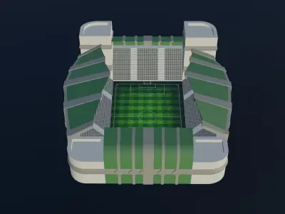 Football Stadium - Dark Green Low-poly 3D model