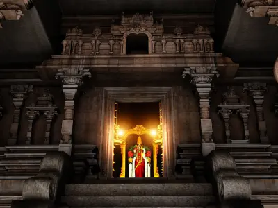 madurai meenakshi amman temple interior 3D model