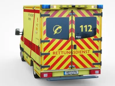 Mercedes-Benz Sprinter Paramedics Low-poly 3D model