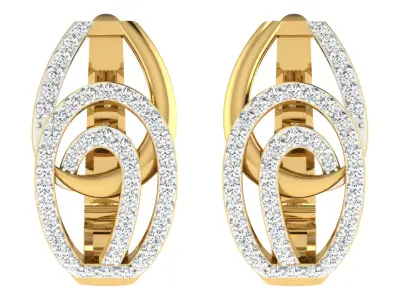 Solitaire Women Drop Earring 3dm STL OBJ FBX Render Details 3D print model 16