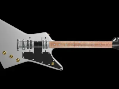 Low Poly - Electro Guitar Low-poly 3D model