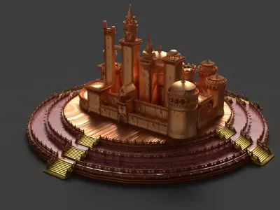 Chinese castle  Low-poly 3D model
