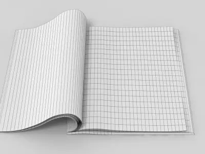 Magazine 2 book with beach Low-poly 3D model