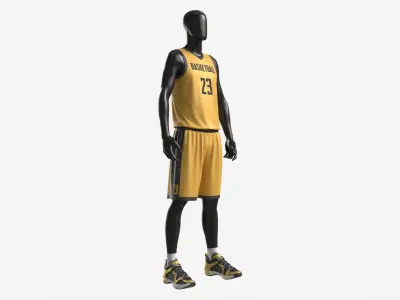 Male Mannequin in Basketball Uniform Standing 3D model