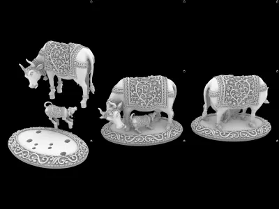 COW WITH CALF 3D print model