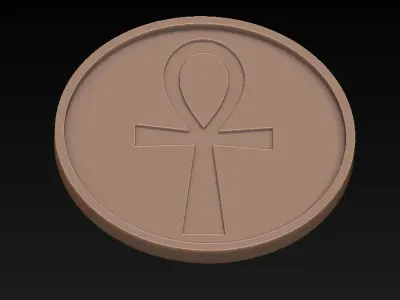 Coaster storage with Ancient Egyptian motifs and 4 coasters  3D print model