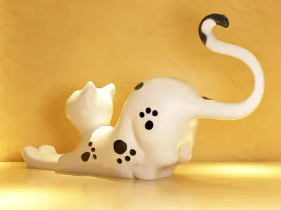 relief Kitten cat kitty lovely magnet refrigerator sculpture 3D model