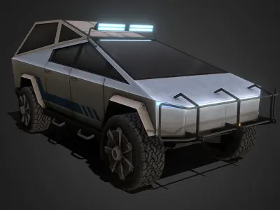 Tesla Cybertruck Off-road Edition  Low-poly 3D model
