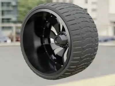 WHEEL FOR CUSTOM TRUCK 19M-R4 FRONT AND DOUBLED BACK 3D print model
