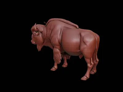 Bison Animal Sculpture 3D print model buy