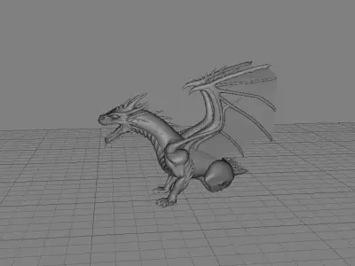 Inferno Ridge Dragon  Low-poly 3D model