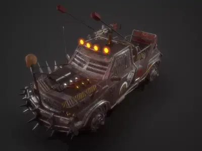 Apocalyptic Truck Modular Pack Low-poly 3D model