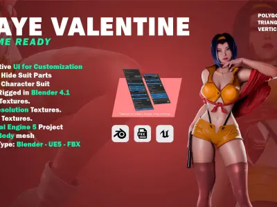Faye Valentine - Cowboy Bebop - Game Ready 3D model - UE5  Low-poly 3D model