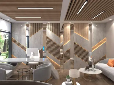 Office Room Luxury Modern 3D model