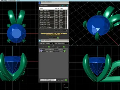 Diamonds Pendant Set 3D print model