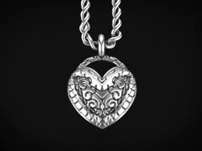heart pendant special model 3D print model
