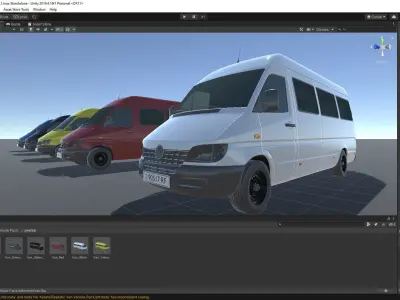 Realistic Van Vehicle Pack for Unity Low-poly 3D model