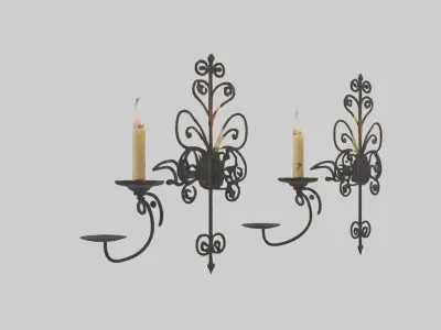 Candle wall sconce model Low-poly 3D model